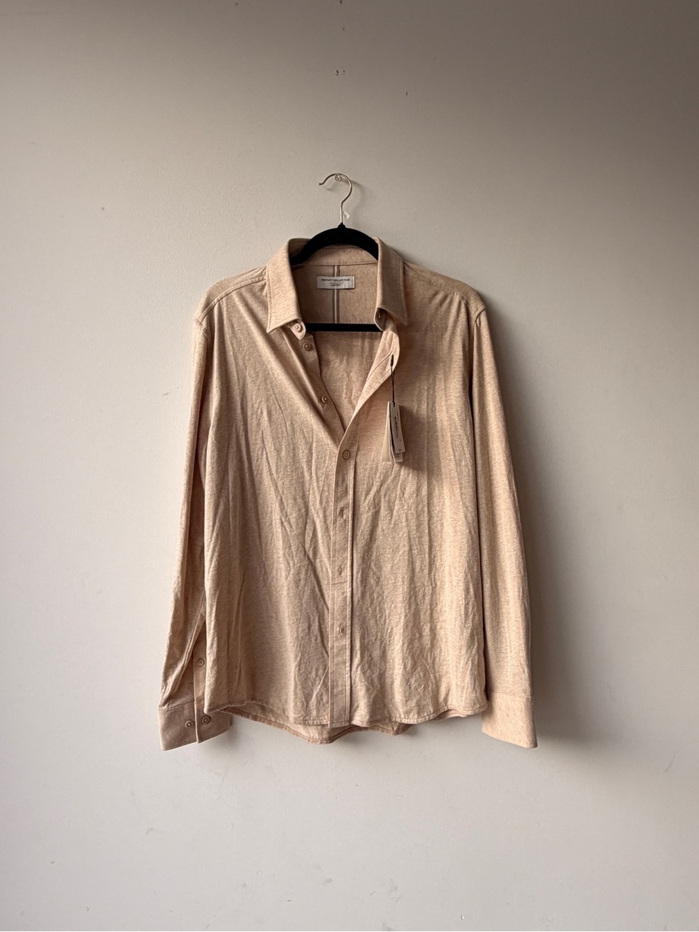 Report Collection Beige Casual Button-Down Shirt